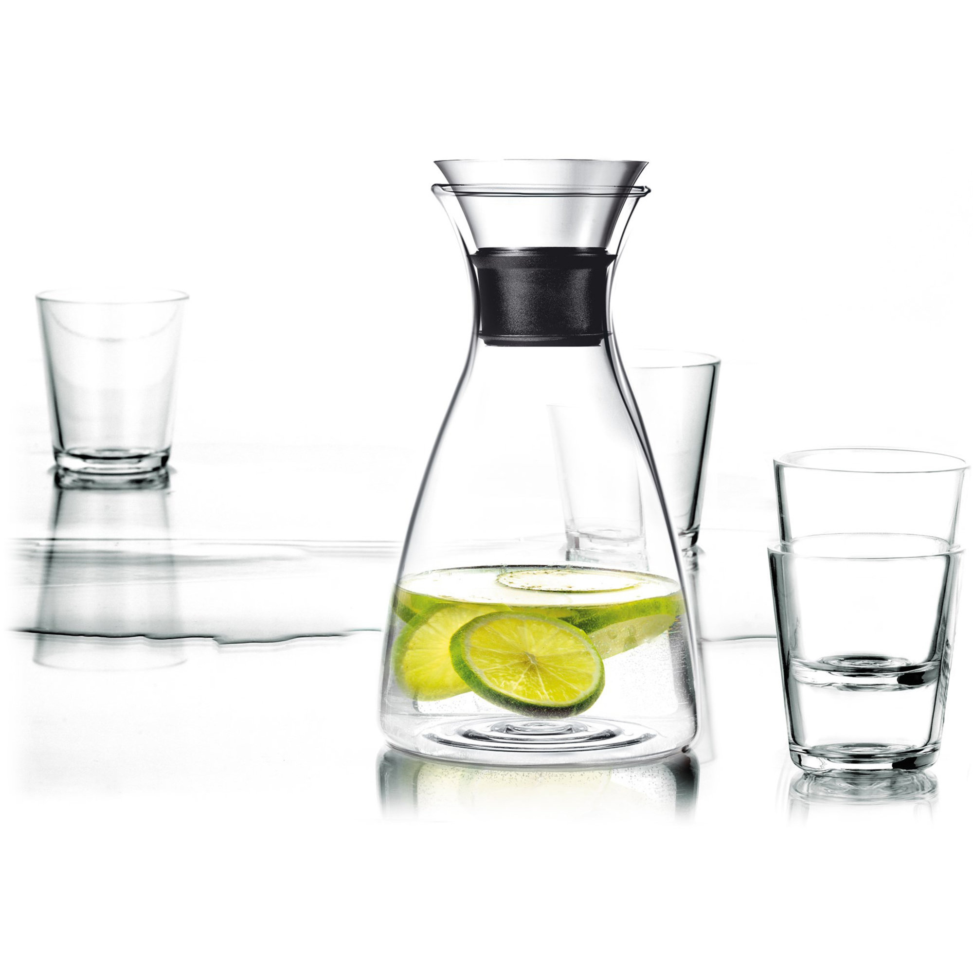 Eva Solo Karaffel dryppfri 1,0 l. med 4 glass