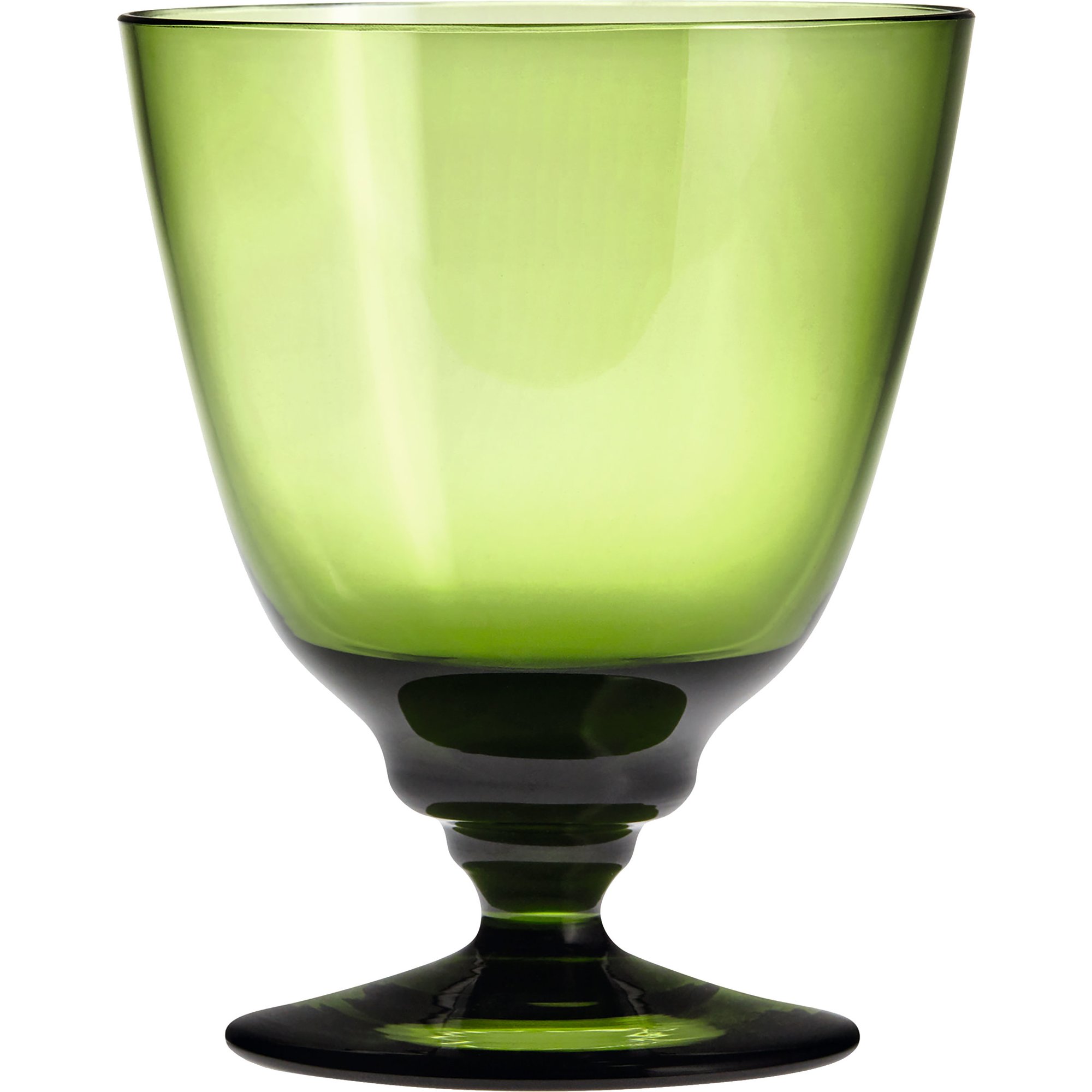 Holmegaard Flow Vannglass på fot 35 cl, Olivengrønn