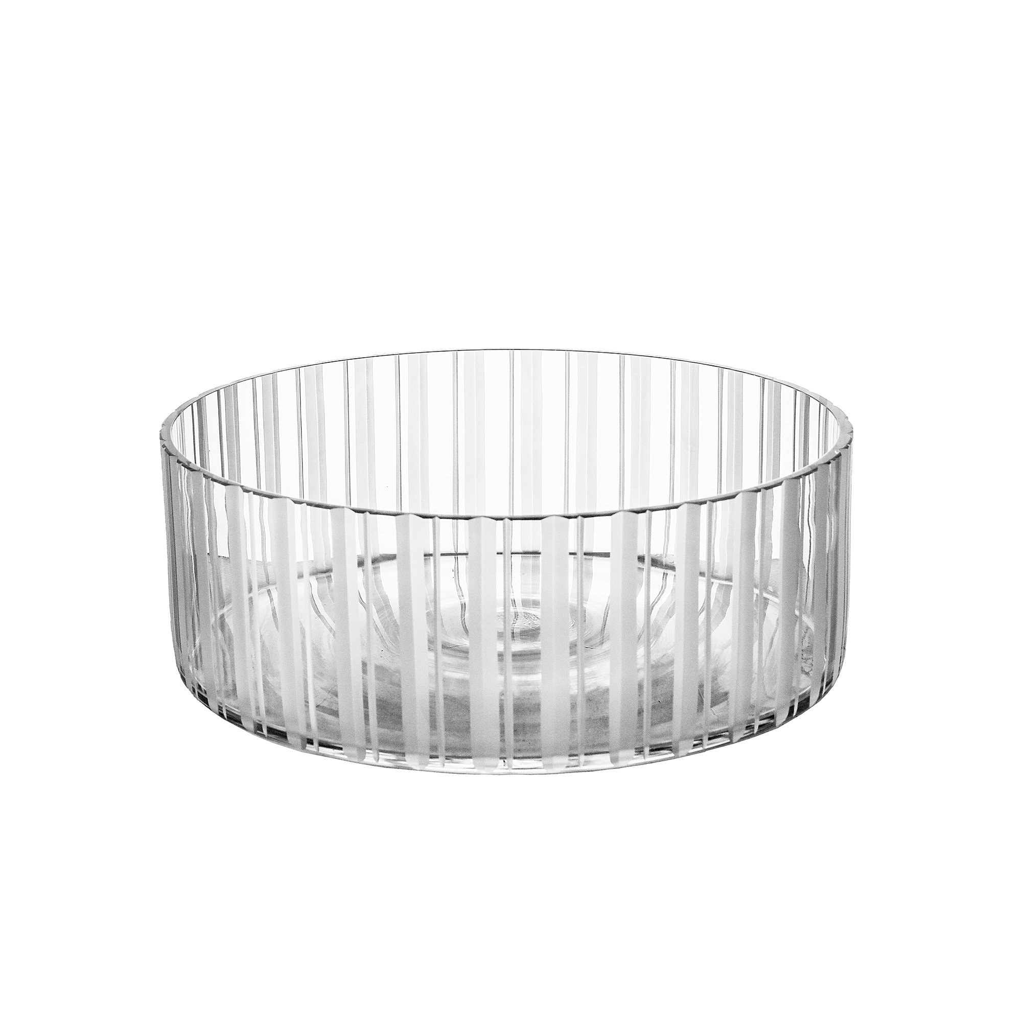 Orrefors Cut in Number Vase med riller 9,5 cm.