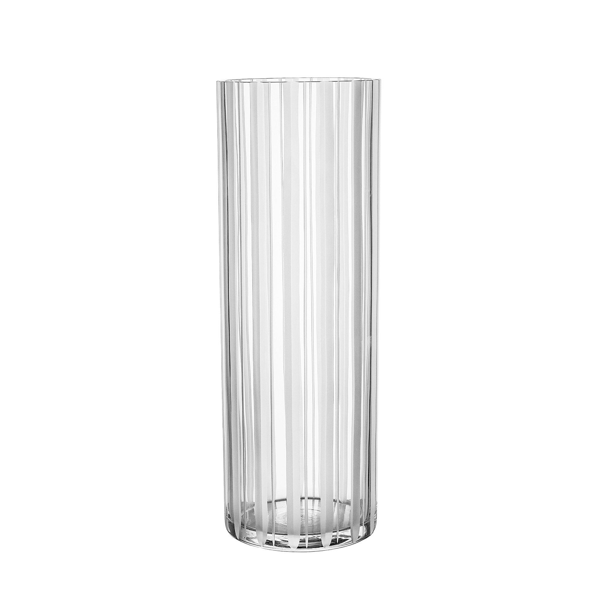 Orrefors Cut in Number Vase med riller 33 cm.